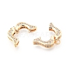 Brass Micro Pave Clear Cubic Zirconia Twister Clasp KK-N232-513-3