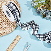 10 Yards Linen Tartan Printed Ribbon OCOR-WH20001-13B-3