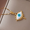 Vintage 304 Stainless Steel Enamel Evil Eye Pendant Necklaces for Women XZ3178-3