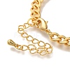 Letter DREAM Brass Charm Bracelets for Women BJEW-L696-111G-3