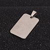 Tarnish Resistant Rectangle 201 Stainless Steel Tag Pendants X-STAS-I032-120-2