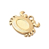 304 Stainless Steel Pendant Cabochon Settings STAS-B113-09G-06-2