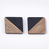 Resin & Walnut Wood Cabochons RESI-S358-A-90D-2