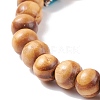 Natural Wood Stretch Bracelet with Gemstone BJEW-JB08222-7