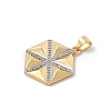 Brass Micro Pave Cubic Zirconia Pendants KK-U047-21GP-2