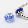 Mixed Styles Handmade Lampwork Large Hole Rondelle European Beads LPDL-L003-03-2