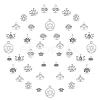 Tibetan Style Alloy Pendants & Links Connectors & Beads TIBEP-SC0001-53AS-1