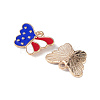 American Flag Style Alloy Enamel Pendants ENAM-K067-41-4