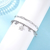 304 Stainless Steel Paperclip & Figaro Chain Bracelets for Women BJEW-JB12445-03-3