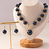 Plastic Imitation Pearl Round Beaded Pendant Necklaces & Dangle Earrings Sets for Women WGE733F-02-1
