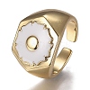Brass Enamel Cuff Rings RJEW-I074-07G-4