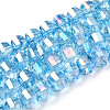 Transparent Electroplate Glass Beads Strands EGLA-N006-078B-1