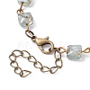 Square Faceted Glass Beaded Link Chain Bracelet Making AJEW-JB01150-52-3