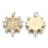 Brass Micro Pave Clear Cubic Zirconia Pendants for Religion ZIRC-N039-078-NF-2