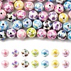 50Pcs AB Color Printed Opaque Acrylic Beads OACR-CJ0002-27-1