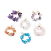 Natural & Synthetic Chip Gemstone Pendants X-PALLOY-JF01395-1