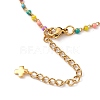 304 Stainless Steel Enamel Link Chain Bracelets & Necklaces Jewelry Sets SJEW-JS01137-5