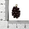 Grape Brass Acrylic Pendants OACR-R006-05G-04-3