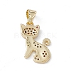 Rack Plating Brass Micro Pave Cubic Zirconia Pendants KK-G451-18G-01-2