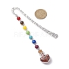 7 Chakra Gemstone Bead & Natural Red Jasper Glass Heart Wishing Bottle Pendant Bookmarks AJEW-JK00313-01-3