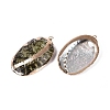 Electroplate Natural Paua Shell Pendants SSHEL-Q100-18KCG-2