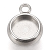 Tarnish Resistant 304 Stainless Steel Pendant Cabochon Settings STAS-K202-03B-P-1