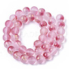 Frosted Spray Painted Glass Beads Strands GLAA-N035-03D-C04-2