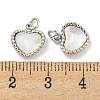 Natural Shell & Brass Heart Charms with Jump Rings KK-P275-08P-3