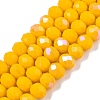 Electroplate Opaque Solid Color Glass Beads Strands EGLA-A044-P6mm-L29-1