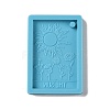 DIY Rectangle Tarot Card with Sun & Flower Pattern Pendant Food Grade Silicone Molds DIY-G083-04-2