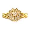 Brass Micro Pave Cubic Zirconia Fold Over Clasps KK-A230-07G-02-1