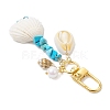 4Pcs 4 Styles Synthetic Turquoise Chip Bead and Shell Pendant Decorations HJEW-JM02915-7