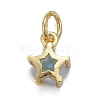 Brass Glass Pendants KK-P192-10-G02-2