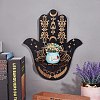 Hamsa Hand Wooden Crystal Sphere Display Stands AJEW-WH0258-822C-4