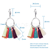 Cotton Thread Tassel Dangle Earrings EJEW-JE03441-M-3
