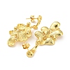 Leaf Shape Rack Plating Brass Dangle Stud Earrings EJEW-K263-06G-2