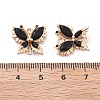 Brass Glass Connector Charms KK-B125-08G-01-3