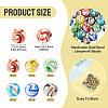 36Pcs 6 Colors Handmade Gold Sand Lampwork Beads LAMP-TA0002-61-4