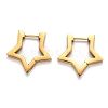 304 Stainless Steel Star Huggie Hoop Earrings STAS-J033-05G-1
