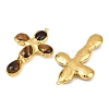 Natural Tiger Eye Big Pendants KK-H516-25G-2