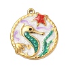 304 Stainless Steel Enamel Pendants STAS-A092-01A-G-1