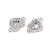 Rhodium Plated 925 Sterling Silver Pave Clear Cubic Zirconia Links STER-O006-02P-2