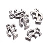 Gunmetal Plated Alloy Letter Pendants PALLOY-J718-01B-F-2