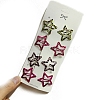 8Pcs Stars Alloy Snap Hair Clips for Girl PW-WG06244-02-1