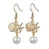 Starfish and Shell Shape Alloy Dangle Earrings EJEW-JE05619-1