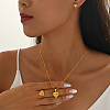 Diamond Brass Stud Earrings & Pendant Necklaces & Rings Sets for Women YM9426-1