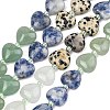 Gradient Color Natural Quartz & Dalmatian Jasper & Blue Spot Jasper & Green Aventurine & Picture Jasper Beads Strands G-B185-A02-3