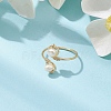 Copper Wire Wrapped Natural Cultured Freshwater Pearl Toe Open Ring X-RJEW-JR00620-2