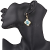 Handmade Glass Seed Beads Flower Leverback Earrings EJEW-MZ00578-01-3