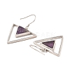 Natural Amethyst Triangle Dangle Earrings EJEW-Z024-10C-P-2
